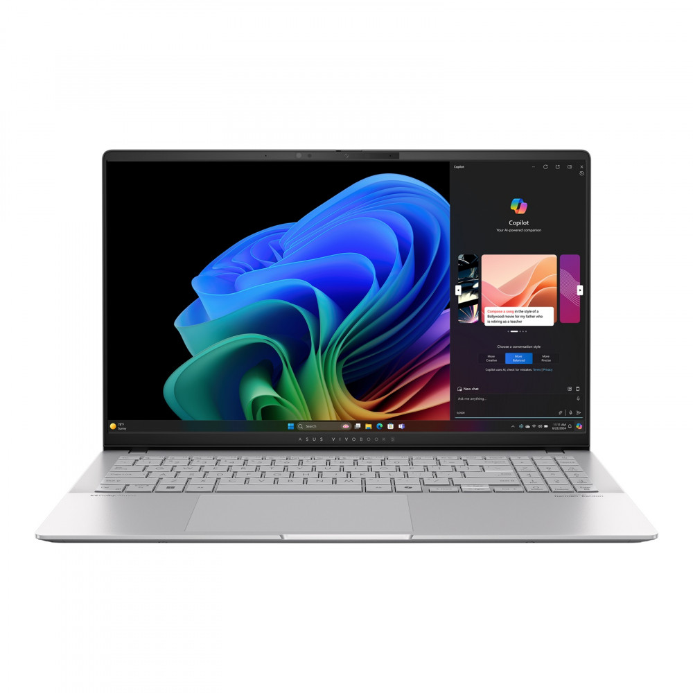 Asus Vivobook S S5507QA-MA112W | Cool Silver | 15.6 " | OLED | 3K | 2880 x 1620 pixels | Glossy | Snapdragon X Elite | X1E 78 10