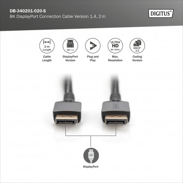 Digitus Connection Cable | DB-340201-020-S | DisplayPort to DisplayPort