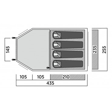 Easy Camp Family tent | Hidra 4 | 4 person(s) | Green