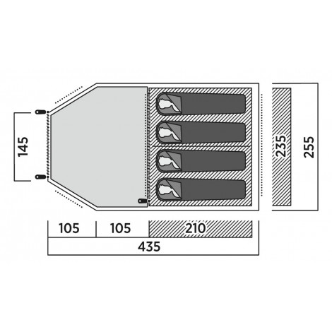 Easy Camp Family tent | Hidra 4 | 4 person(s) | Green