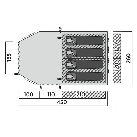 Easy Camp Family tent | Hamra 4 | 4 person(s) | Blue