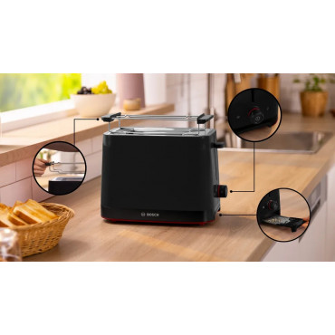 Bosch Compact Toaster | TAT3M123 MyMoment | Power 950 W | Number of slots 2 | Housing material Plastic | Black