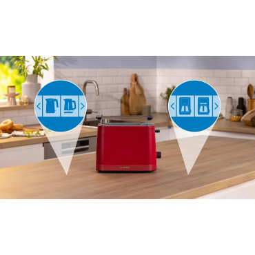Bosch Compact Toaster | TAT3M124 MyMoment | Number of slots 2 | Housing material Plastic | Red