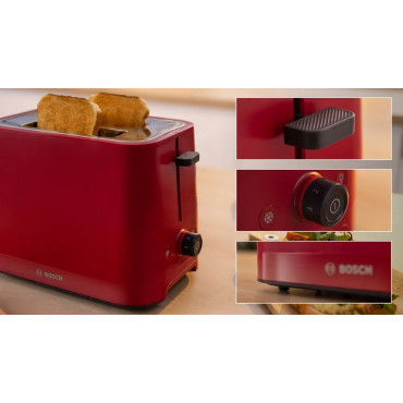 Bosch Compact Toaster | TAT3M124 MyMoment | Number of slots 2 | Housing material Plastic | Red