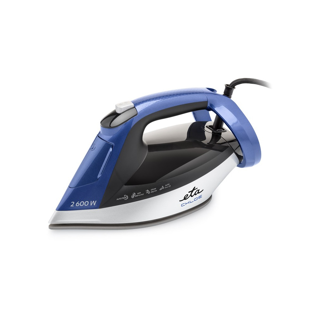 ETA Steam Iron | ETA227690000 Chloe | Steam Iron | 2600 W | Water tank capacity 350 ml | Continuous steam 40 g/min | Silver/Blue