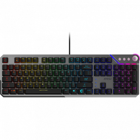 MSI STRIKE 600 SILENT US | Gaming Keyboard | Wired | US | USB 2.0 | KAILH Midnight PRO Silent Tactile