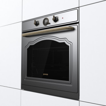 Gorenje Oven | BOS67372CLB | 77 L | Electric | AquaClean | Mechanical control | Steam function | Height 59.5 cm | Width 59.5 cm 