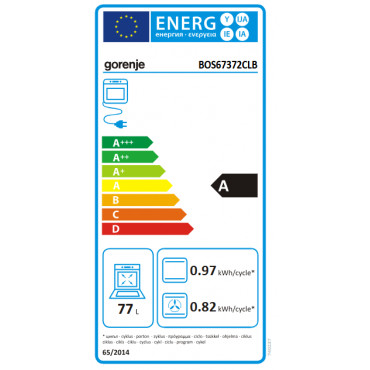Gorenje Oven | BOS67372CLB | 77 L | Electric | AquaClean | Mechanical control | Steam function | Height 59.5 cm | Width 59.5 cm 