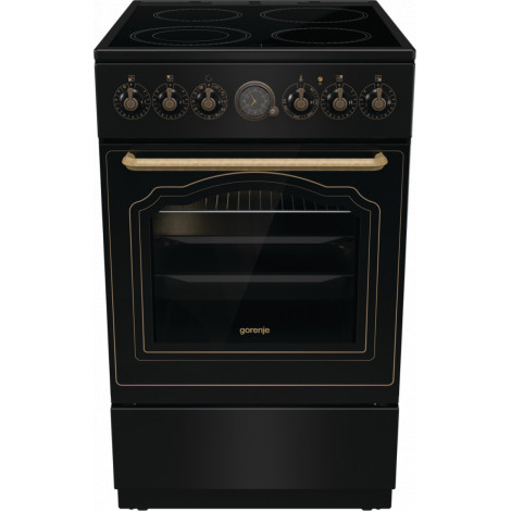 Gorenje Cooker | GECS5B70CLB | Hob type Vitroceramic | Oven type Electric | Black | Width 50 cm | Depth 59.4 cm | 70 L