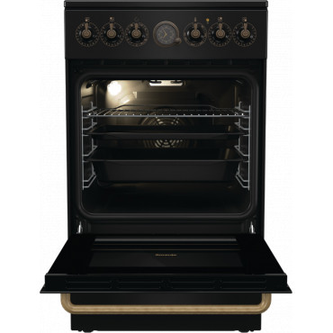 Gorenje Cooker | GECS5B70CLB | Hob type Vitroceramic | Oven type Electric | Black | Width 50 cm | Depth 59.4 cm | 70 L