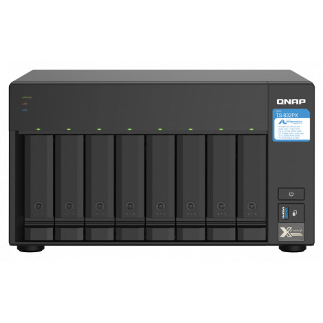 QNAP | 8-Bay QTS NAS | TS-832PX-4G | Up to 8 HDD/SSD Hot-Swap | AnnapurnaLabs Alpine | AL324 ARM Cortex-A57 Quad-Core | Processo