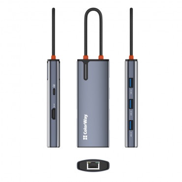 ColorWay 6-in-1 Docking Station | CW-HUB02 | 100 W
