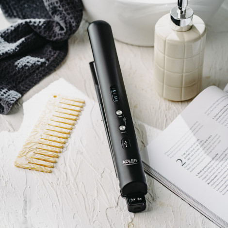 Adler Cordless Hair Straightener | AD 2327 | Ceramic heating system | Display LED | Temperature (min) 160 C | Temperature (max) 
