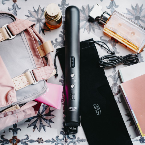 Adler Cordless Hair Straightener | AD 2327 | Ceramic heating system | Display LED | Temperature (min) 160 C | Temperature (max) 
