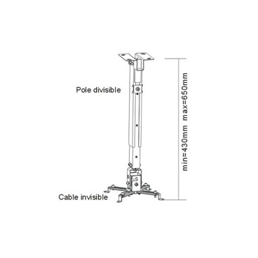Sunne | Projector Ceiling mount | Tilt, Swivel | Maximum weight (capacity) 20 kg | Black
