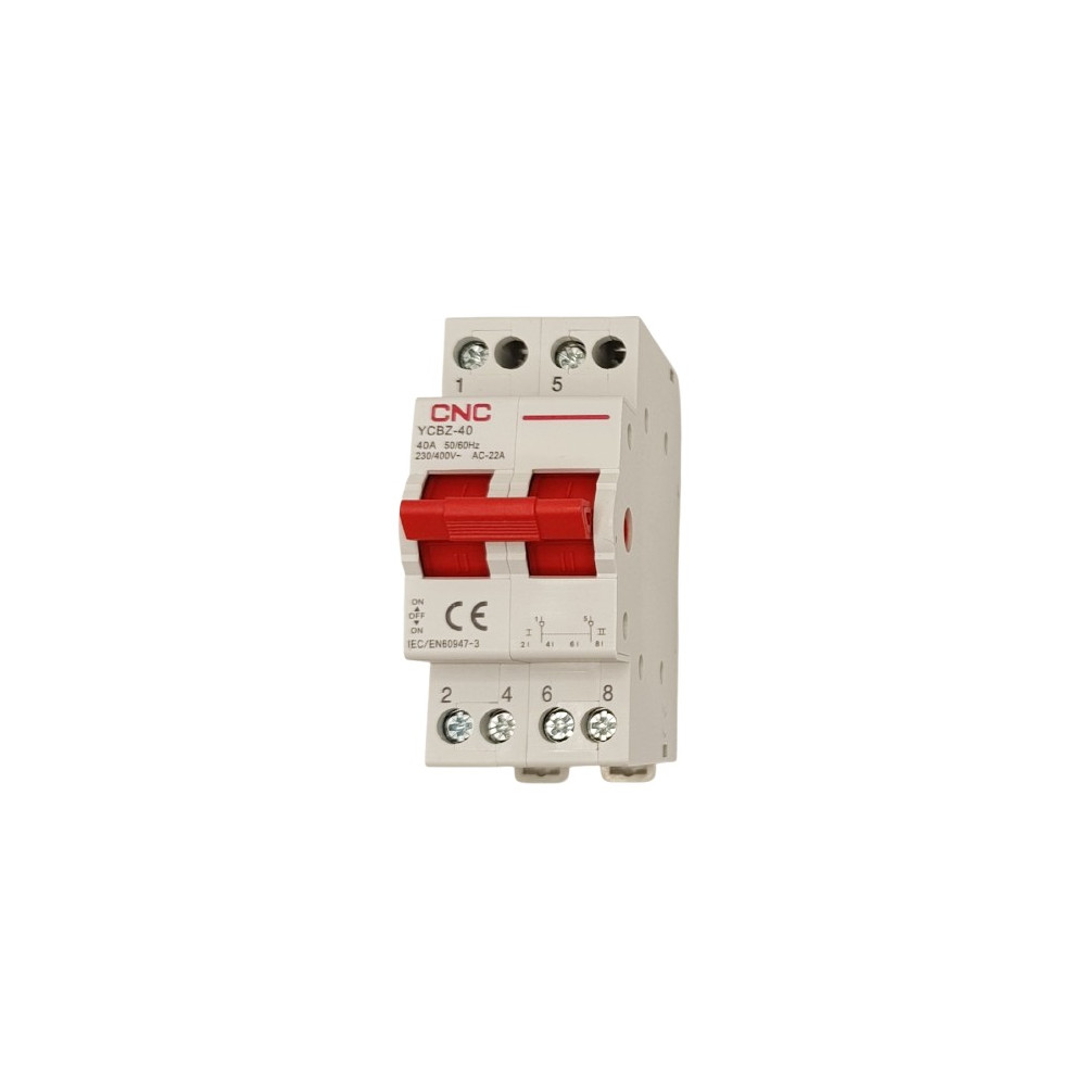 Modulinis perjungiklis CNC YCBZ-40, 2P, 40A, 1-0-2