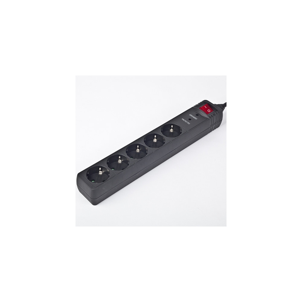 Surge Protector SPG5-C-5/ 1.5 m/ 5 Sockets/ Black