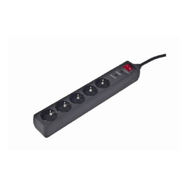 Surge Protector SPG5-C-5/ 1.5 m/ 5 Sockets/ Black