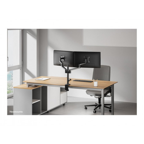 Neomounts NEXT Lite DS60-425BL2 Dual monitor arm - 17-27" - 0-8 kg/screen - space saving T-Rex model - 100% plastic-free packagi