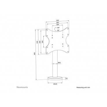 Neomounts DS42-430BL12 TV stand 1 screen - 23-43" - 0-50 kg - VESA 100x100-200x200 - bolt-down - 60 swivel - black | Neomounts