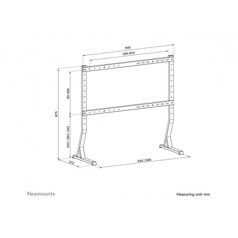 Neomounts DS45-430BL18 TV stand 1 screen - 45-90" - 0-60 kg - VESA 200x200-800x400 - height adjustment 10 cm - black | Neomounts