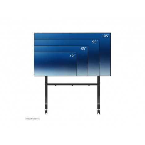 Neomounts MOVE Go XL FL50-575BL1 TV trolley - 65-110" - max 125 kg - manual h 129-139 cm - VESA 100x100-1100x600 - incl. hardwar