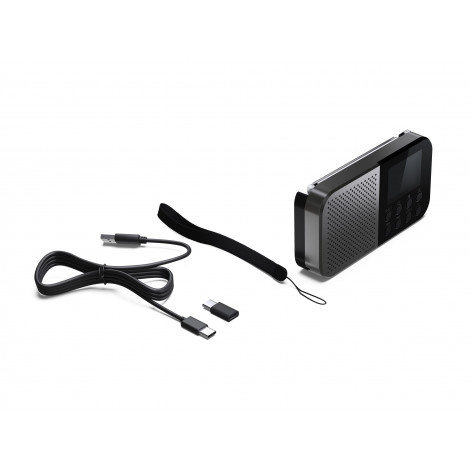 Sharp DR-P520(GY) OSAKA Pocket/Handheld Portable Digital Radio, Grey | Sharp