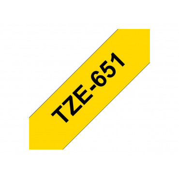 Brother | TZe-651 Laminated Tape | Black On Yellow | TZe | 8 m | 2.4 cm