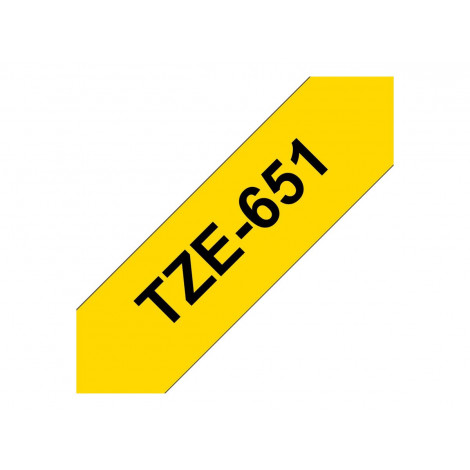Brother | TZe-651 Laminated Tape | Black On Yellow | TZe | 8 m | 2.4 cm