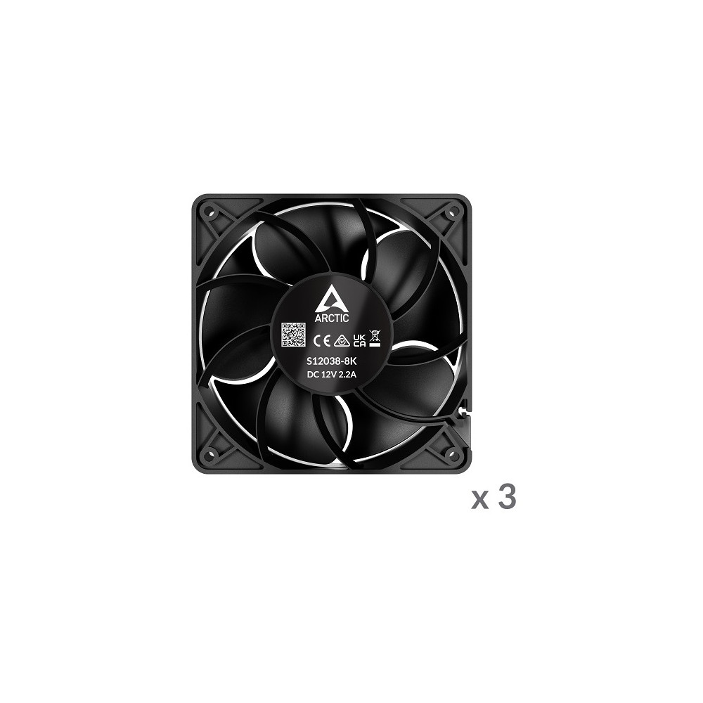 ARCTIC S12038-8 serverio ventiliatoriai, 4-pin, 120mm, 3 vnt.