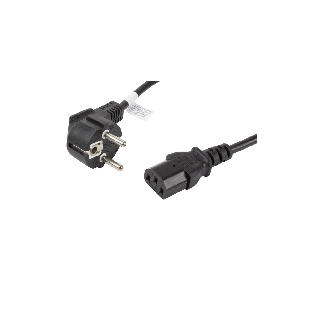 Lanberg CEE 7/7- IEC 320 C13 power cord 1.8m VDE, black | Lanberg