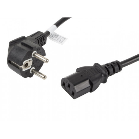 Lanberg CEE 7/7- IEC 320 C13 power cord 1.8m VDE, black | Lanberg