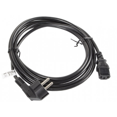 Lanberg CEE 7/7- IEC 320 C13 power cord 3m VDE, black | Lanberg