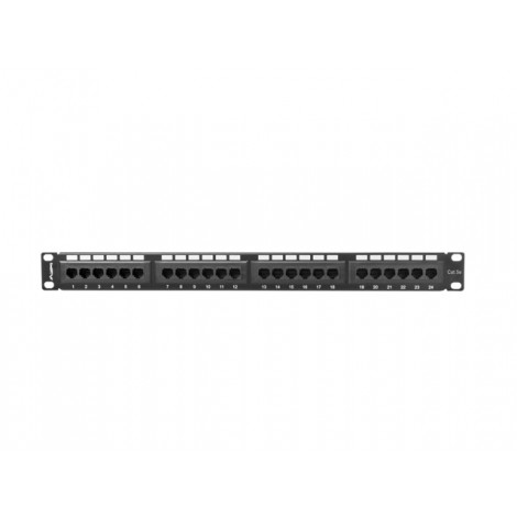 Lanberg Patch panel 24 port 1U 19" CAT.5E UTP, black | Lanberg