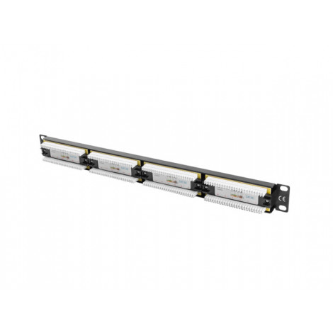 Lanberg Patch panel 24 port 1U 19" CAT.5E UTP, black | Lanberg