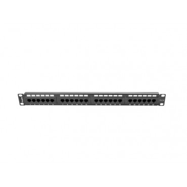 Lanberg Patch panel 24 port 1U 19" CAT.5E UTP, black | Lanberg