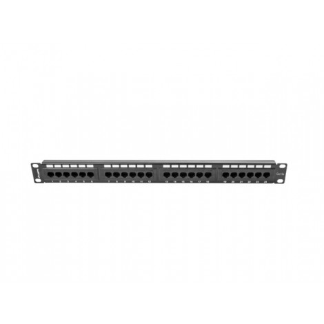 Lanberg Patch panel 24 port 1U 19" CAT.5E UTP, black | Lanberg