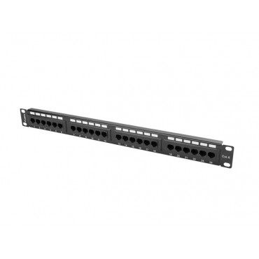 Lanberg Patch panel 24 port 1U 19" CAT.6 UTP, black | Lanberg