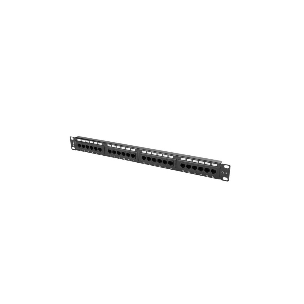 Lanberg Patch panel 24 port 1U 19" CAT.6 UTP, black | Lanberg