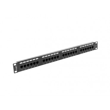 Lanberg Patch panel 24 port 1U 19" CAT.6 UTP, black | Lanberg