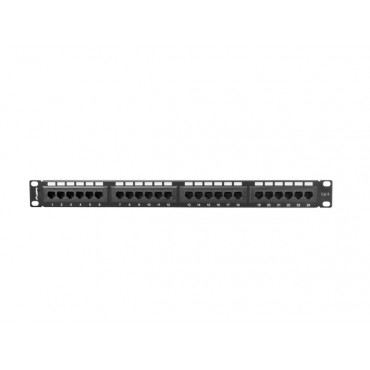 Lanberg Patch panel 24 port 1U 19" CAT.6 UTP, black | Lanberg