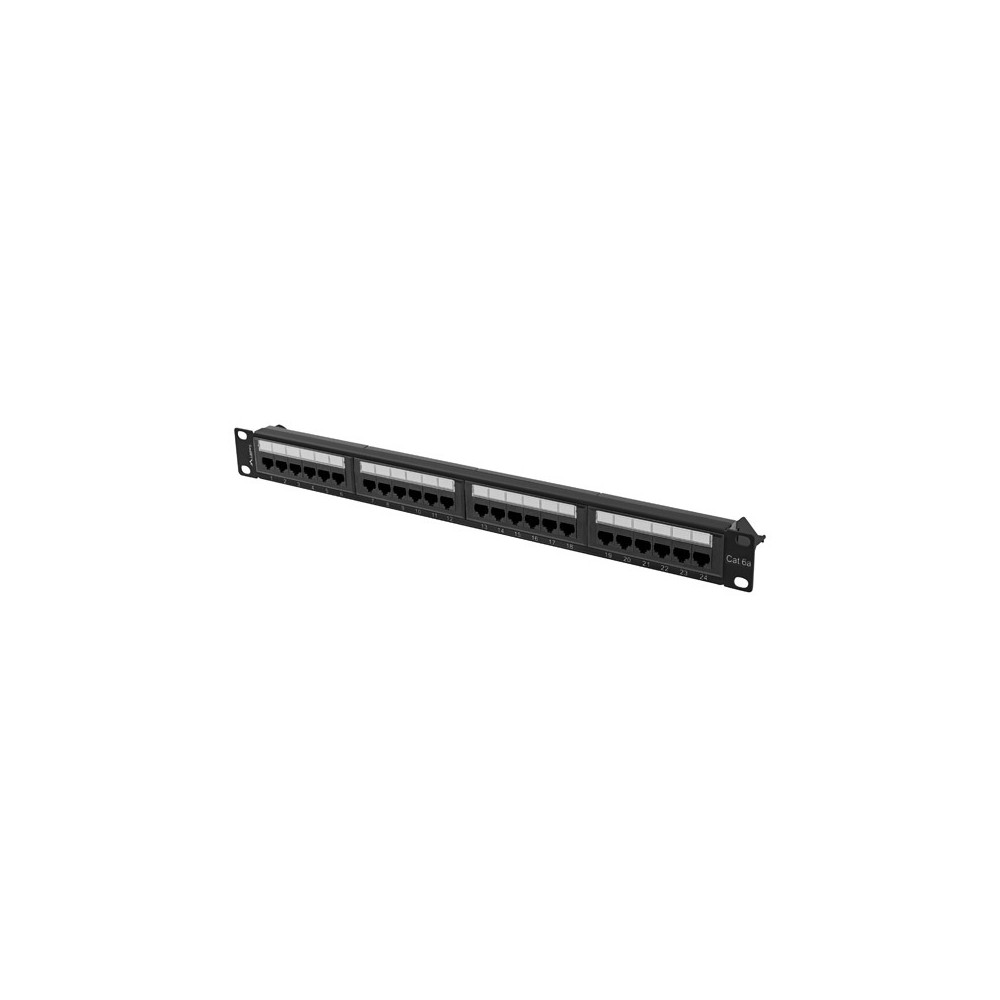 Lanberg Patch panel 24 port 1U 19" CAT.6A UTP, black | Lanberg
