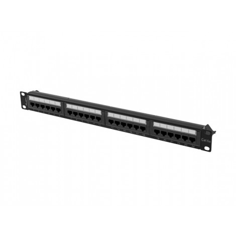 Lanberg Patch panel 24 port 1U 19" CAT.6A UTP, black | Lanberg