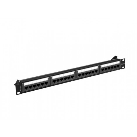 Lanberg Patch panel 24 port 1U 19" CAT.6A UTP, black | Lanberg