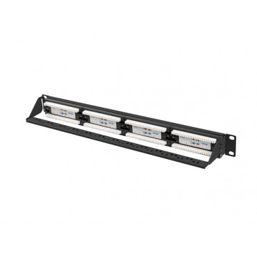 Lanberg Patch panel 24 port 1U 19" CAT.6A UTP, black | Lanberg