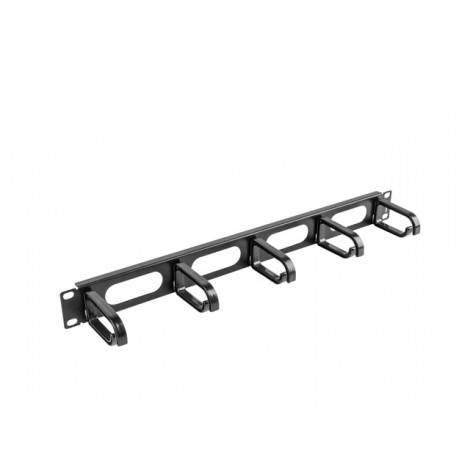 Lanberg 19" cable management panel 5 rings - type B 1U, black | Lanberg