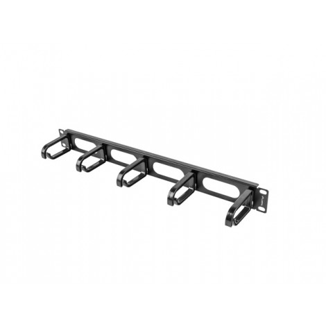 Lanberg 19" cable management panel 5 rings - type B 1U, black | Lanberg