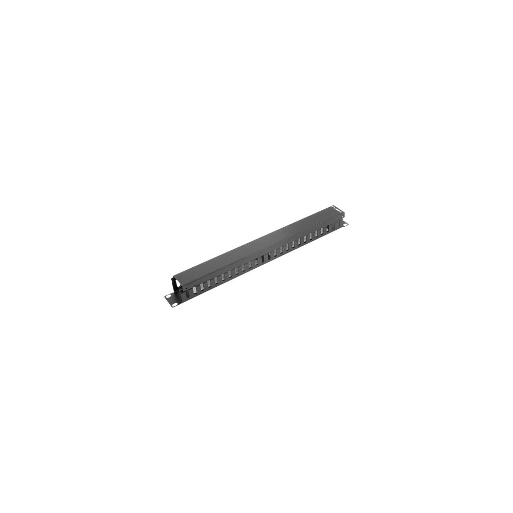 Lanberg 19" cable management panel type A 1U, black | Lanberg