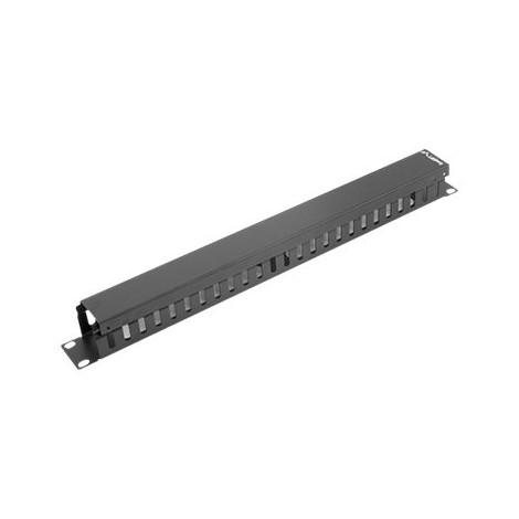 Lanberg 19" cable management panel type A 1U, black | Lanberg
