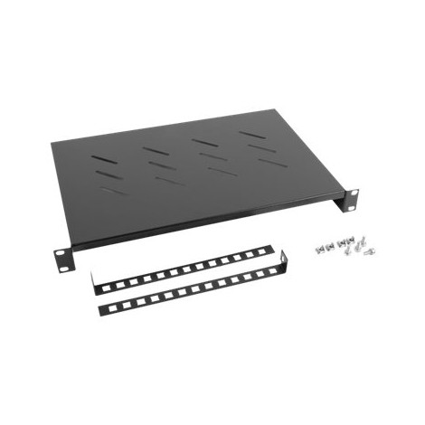 Lanberg 19" fixed shelf 1U/483x300mm max load capacity up to 25kg, black | Lanberg